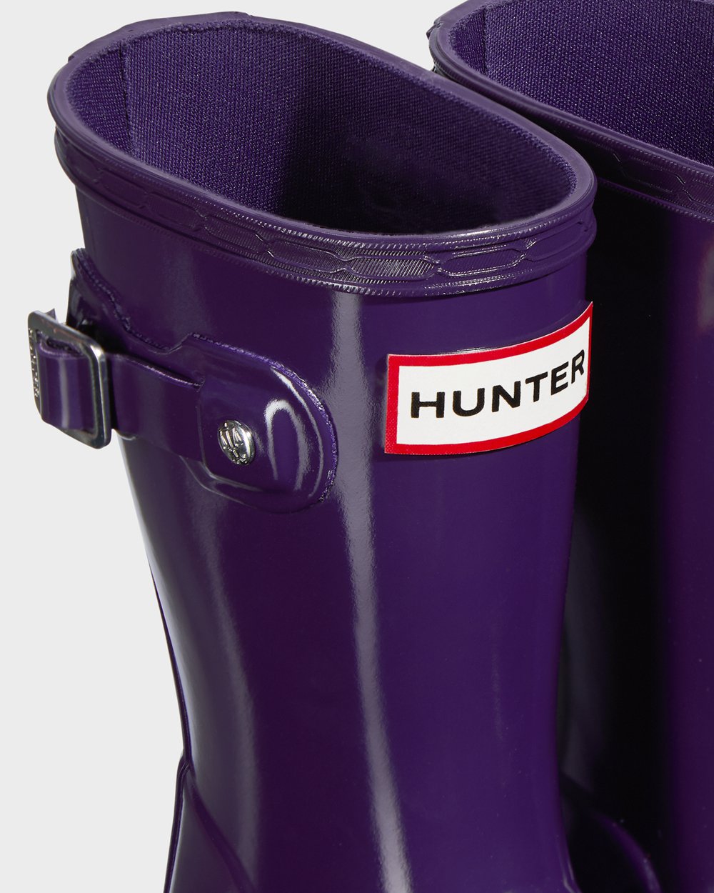 Kids Hunter Original Little Gloss | Rain Boots Blue Purple | NZ-97532-VRCM